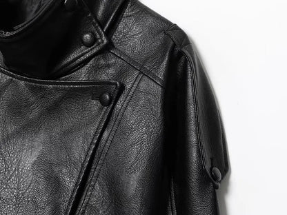 Faux Leather Jacket – Women's Bomber Jacket With Snap Button | Office Outerwear Coat
