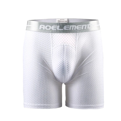 5-Pack of Ice Mesh Sports Underwear for Men, Anti-Wear Leg Running, Five-Point Extended Fitness Anti-Wear Crotch Extended Boxer