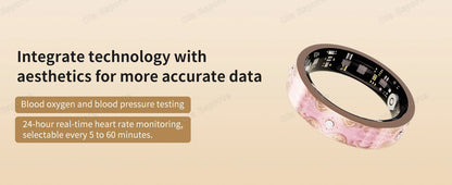 New Diamond Fashion Various Colors Available Women Smart Ring With Box Waterproof Lady ring Heart Rate Health Monitor Sport Ring