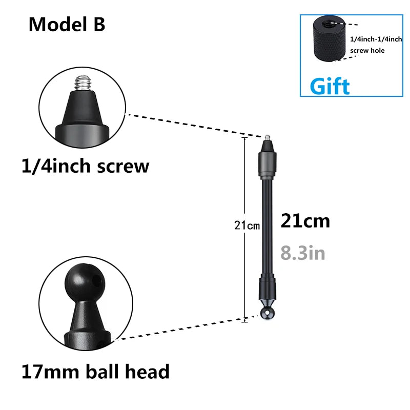 Flexible Arm Monopod Selfie Stick Rod Mount Holder Stands for Mobile Phones for Gopro Hero DJI OSMO Insta 360 Cameras Tripod