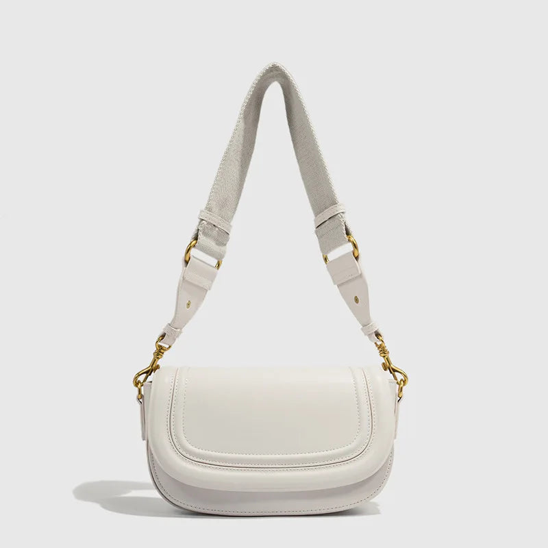 Women Shoulder Bag With Wide Strap - Lightweight PU Tote Handbag For Everyday Carry