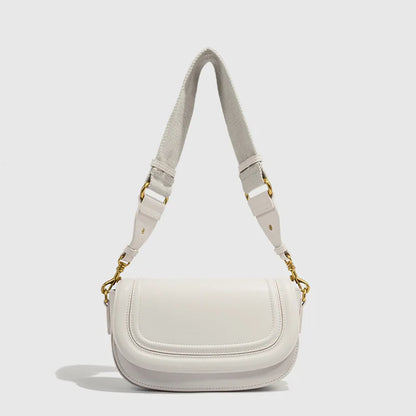 Women Shoulder Bag With Wide Strap - Lightweight PU Tote Handbag For Everyday Carry
