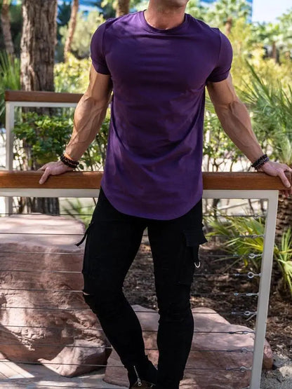 Men's Muscle Fitness T-shirt – Breathable Cotton Gym Tee | Short Sleeve Workout Shirt