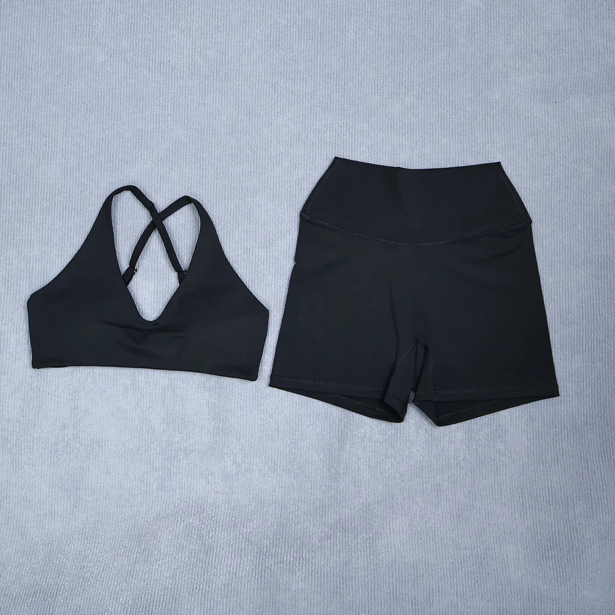 Ctenkevet Women's Summer 2Pcs Sleeveless Sports Set Woman Gym Yoga Outdoors Shockproof Vest Two-piece Running Suit Female