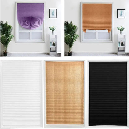 1PC Self-Adhesive Non-Woven Pleated Blinds Folding Curtains For Kitchen Balcony Shades Home Blackout Blinds For Windows Decor - ZOOMNSTORE