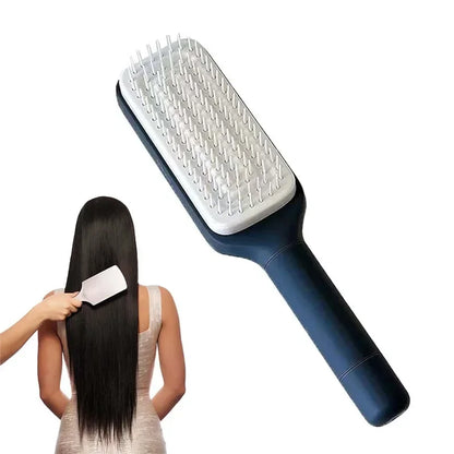 Self Cleaning Hair Brush - Telescopic Massage Comb with Rotating Handle & Air Cushion - ZOOMNSTORE