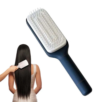 Self Cleaning Hair Brush - Telescopic Massage Comb with Rotating Handle & Air Cushion - ZOOMNSTORE