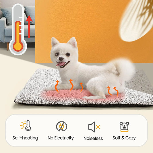 Self-Heating Pet Mat - Soft Aluminum Dog  Cat Bed for Small to Medium Pets - ZOOMNSTORE