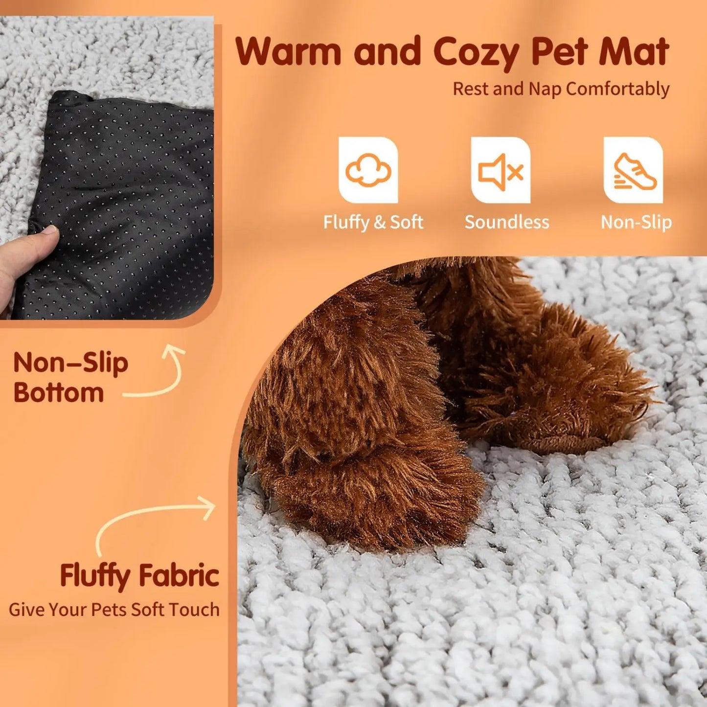 Self-Heating Pet Mat - Soft Aluminum Dog  Cat Bed for Small to Medium Pets - ZOOMNSTORE