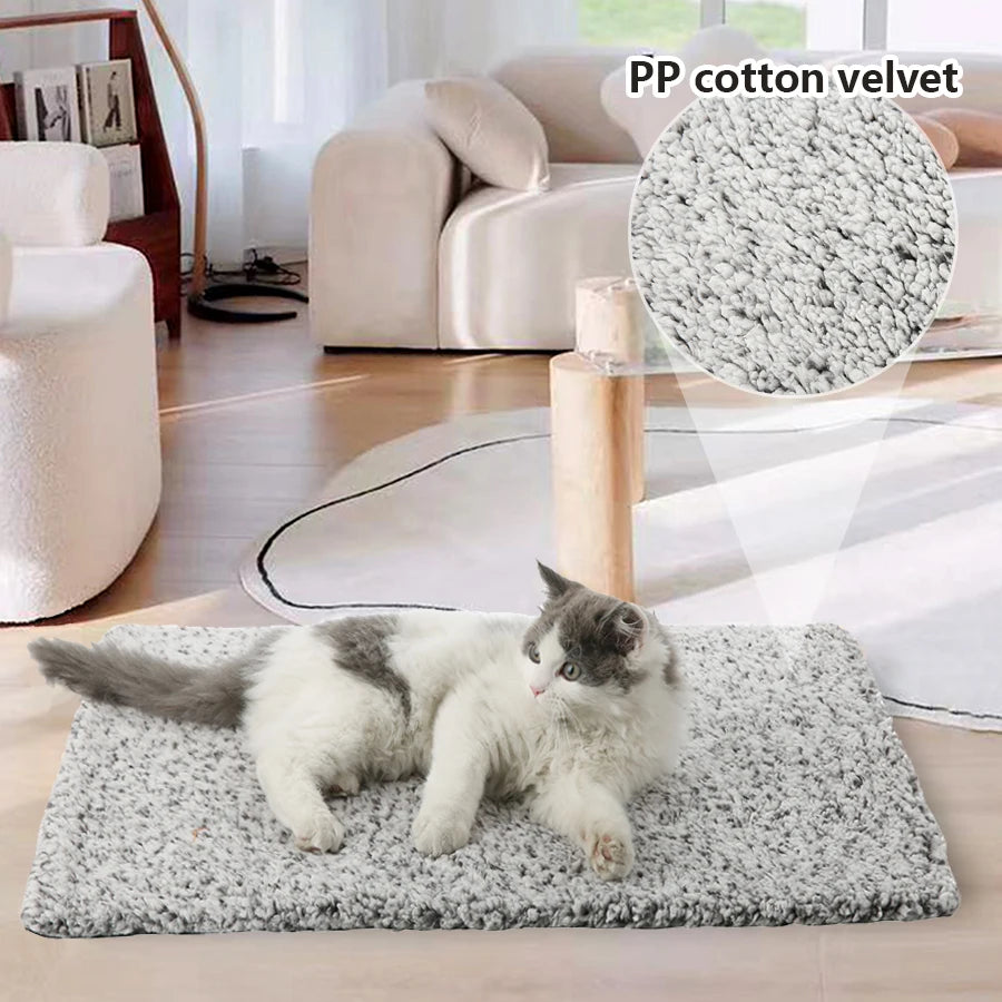 Self-Heating Pet Mat - Soft Aluminum Dog  Cat Bed for Small to Medium Pets - ZOOMNSTORE