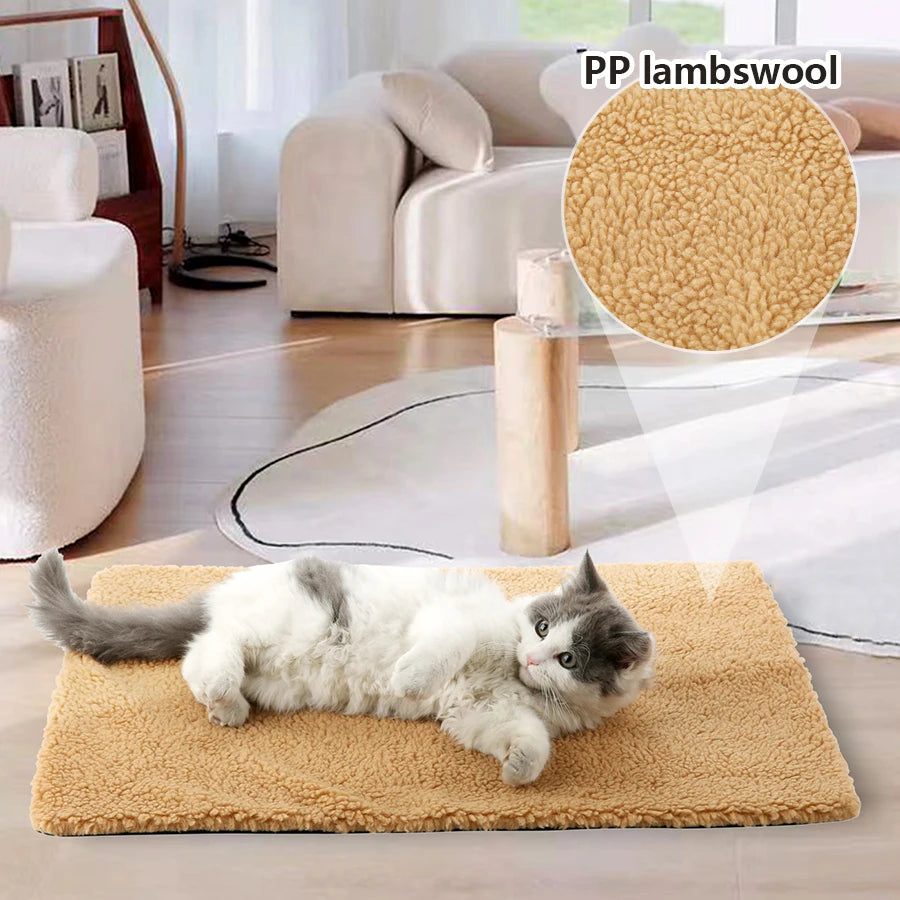 Self-Heating Pet Mat - Soft Aluminum Dog  Cat Bed for Small to Medium Pets - ZOOMNSTORE