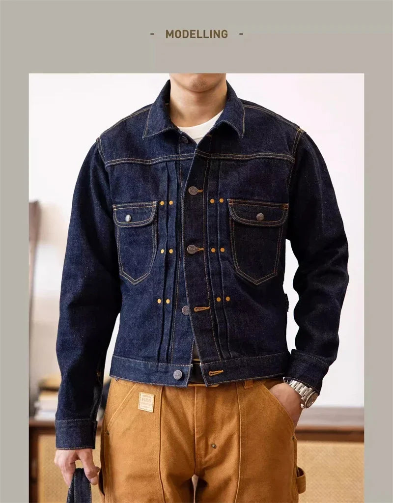 Red Tornado 11MJ Selvedge Denim Jacket Men's Rugged Wear Unlined Western Jean Outerwear - ZOOMNSTORE