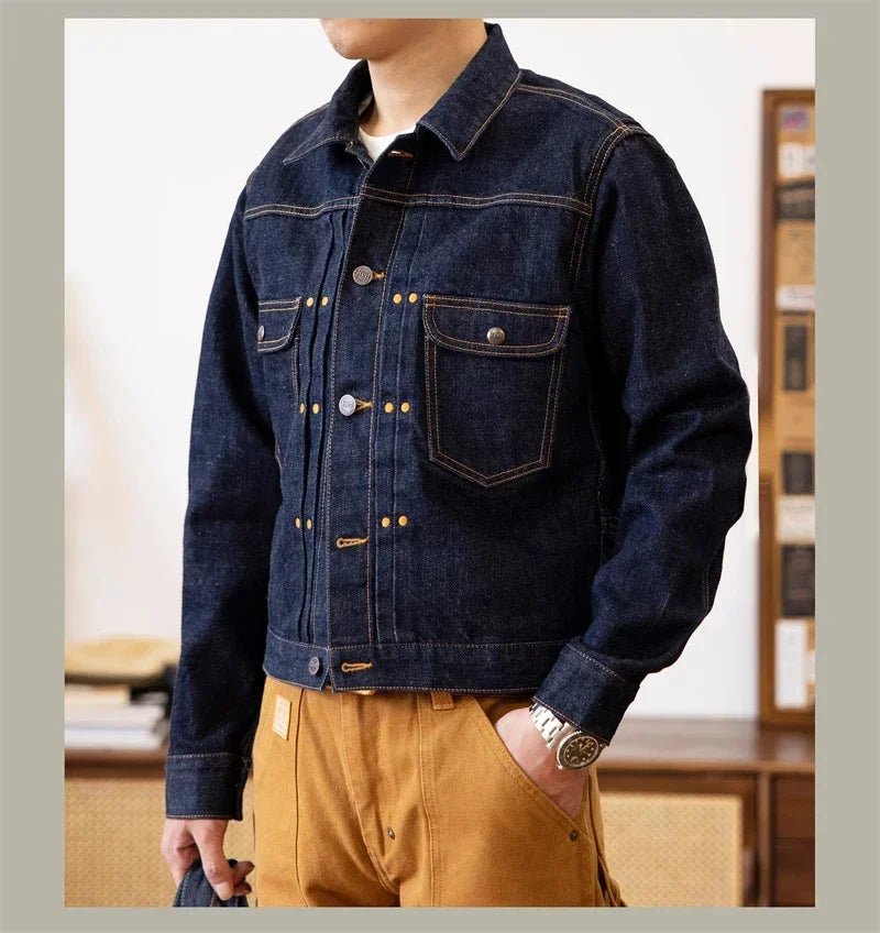 Red Tornado 11MJ Selvedge Denim Jacket Men's Rugged Wear Unlined Western Jean Outerwear - ZOOMNSTORE