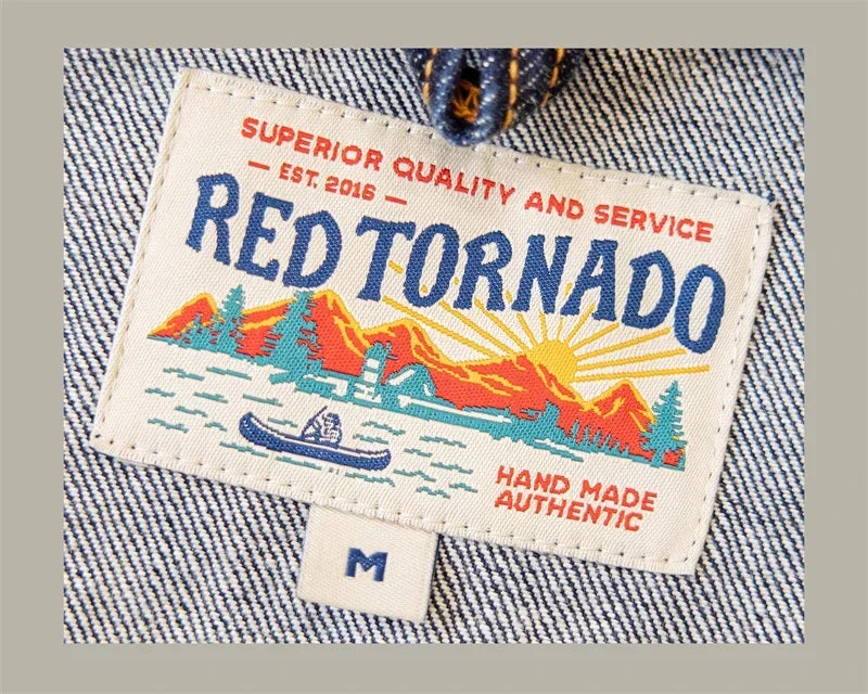 Red Tornado 11MJ Selvedge Denim Jacket Men's Rugged Wear Unlined Western Jean Outerwear - ZOOMNSTORE