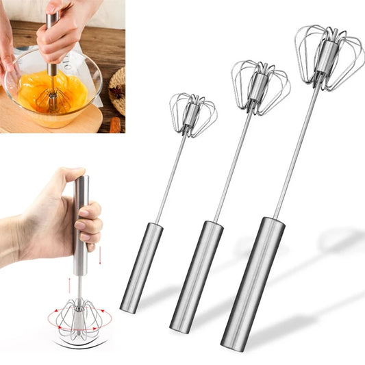 Semi Automatic Egg Beater - Stainless Steel Whisk & Manual Hand Mixer for Kitchen - ZOOMNSTORE