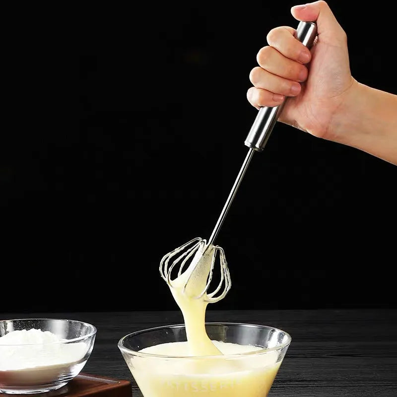 Semi Automatic Egg Beater - Stainless Steel Whisk & Manual Hand Mixer for Kitchen - ZOOMNSTORE