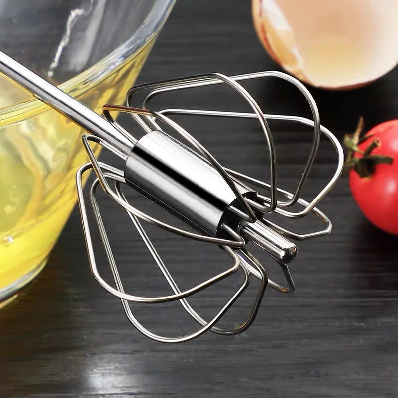 Semi Automatic Egg Beater - Stainless Steel Whisk & Manual Hand Mixer for Kitchen - ZOOMNSTORE