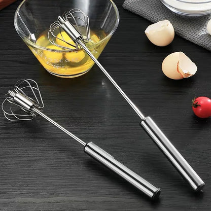 Semi Automatic Egg Beater - Stainless Steel Whisk & Manual Hand Mixer for Kitchen - ZOOMNSTORE