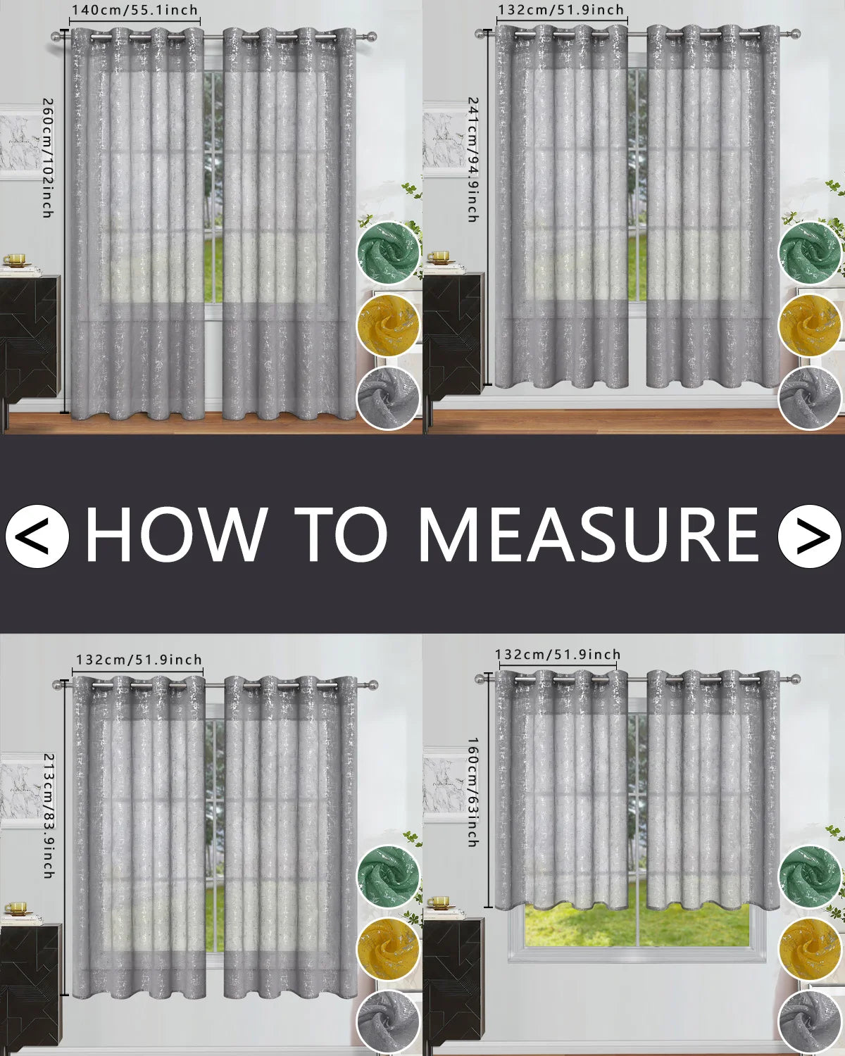 Semi Blackout Curtains - Silver Window Screen Perforated Curtain Panel for Living Room - ZOOMNSTORE