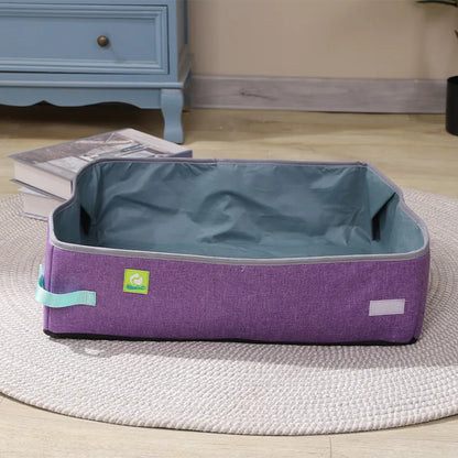 Semi Enclosed Portable Cat Litter Box - Waterproof Foldable Pet Toilet - ZOOMNSTORE