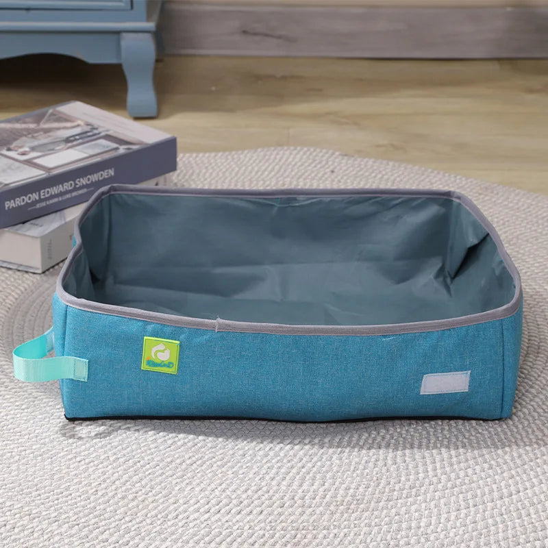 Semi Enclosed Portable Cat Litter Box - Waterproof Foldable Pet Toilet - ZOOMNSTORE
