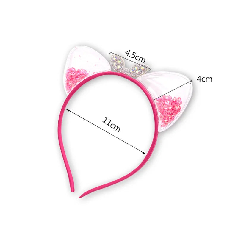 Sequin Cat Ears Headband - Cute Girls Hair Accessory - ZOOMNSTORE