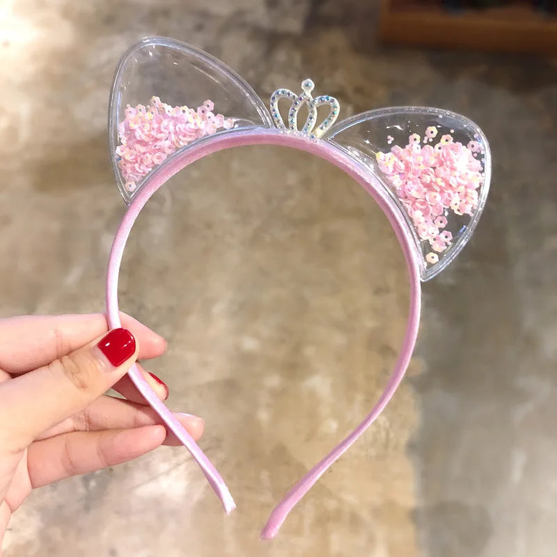 Sequin Cat Ears Headband - Cute Girls Hair Accessory - ZOOMNSTORE