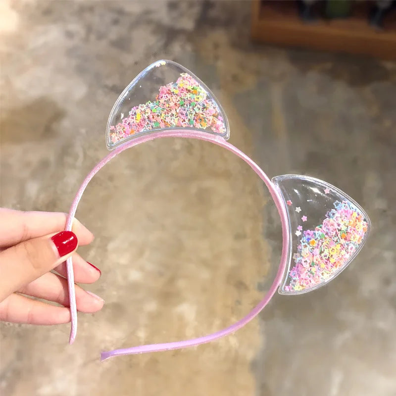 Sequin Cat Ears Headband - Cute Girls Hair Accessory - ZOOMNSTORE