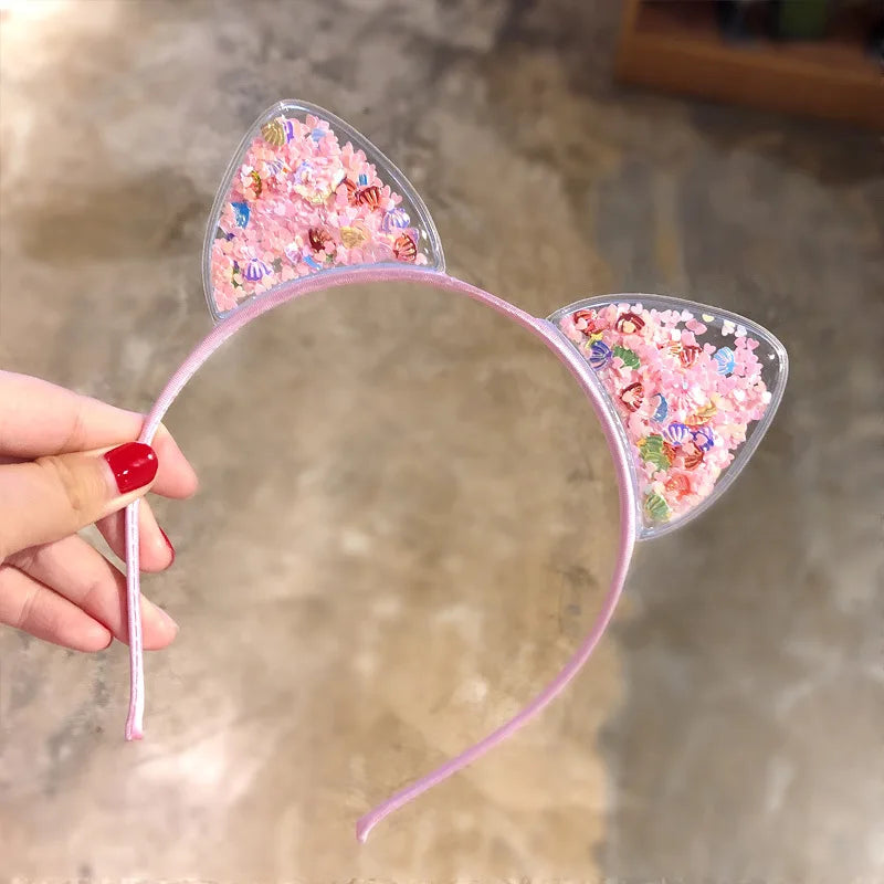 Sequin Cat Ears Headband - Cute Girls Hair Accessory - ZOOMNSTORE