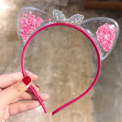 Sequin Cat Ears Headband - Cute Girls Hair Accessory - ZOOMNSTORE