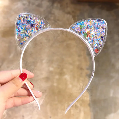 Sequin Cat Ears Headband - Cute Girls Hair Accessory - ZOOMNSTORE