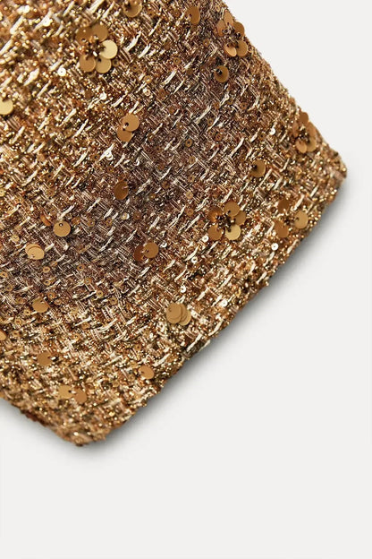 Suninheart Women's Sequined Bomber Jacket Fall O Neck Long Sleeve Gold Sequins Jacket Coat Female Glitter Chic Outerwear - ZOOMNSTORE