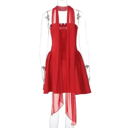 Elegant Off Shoulder A-Line Dress - Sexy Backless Mini Party Dress for Women - ZOOMNSTORE