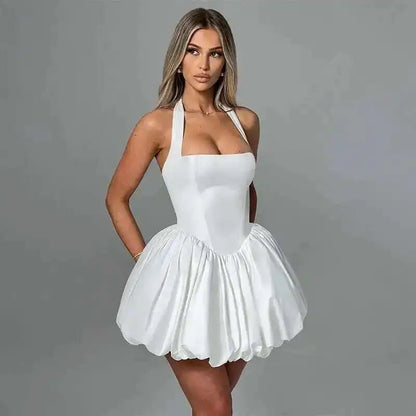 Elegant Off Shoulder A-Line Dress - Sexy Backless Mini Party Dress for Women - ZOOMNSTORE
