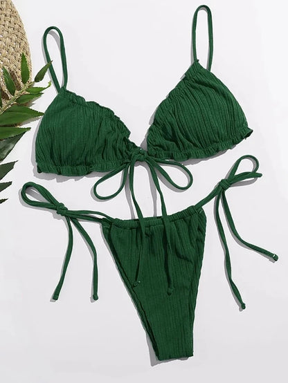 Sexy Bikini Swimsuit - Women Swimwear Two Piece Bandage Bikini Set With Push Up - ZOOMNSTORE