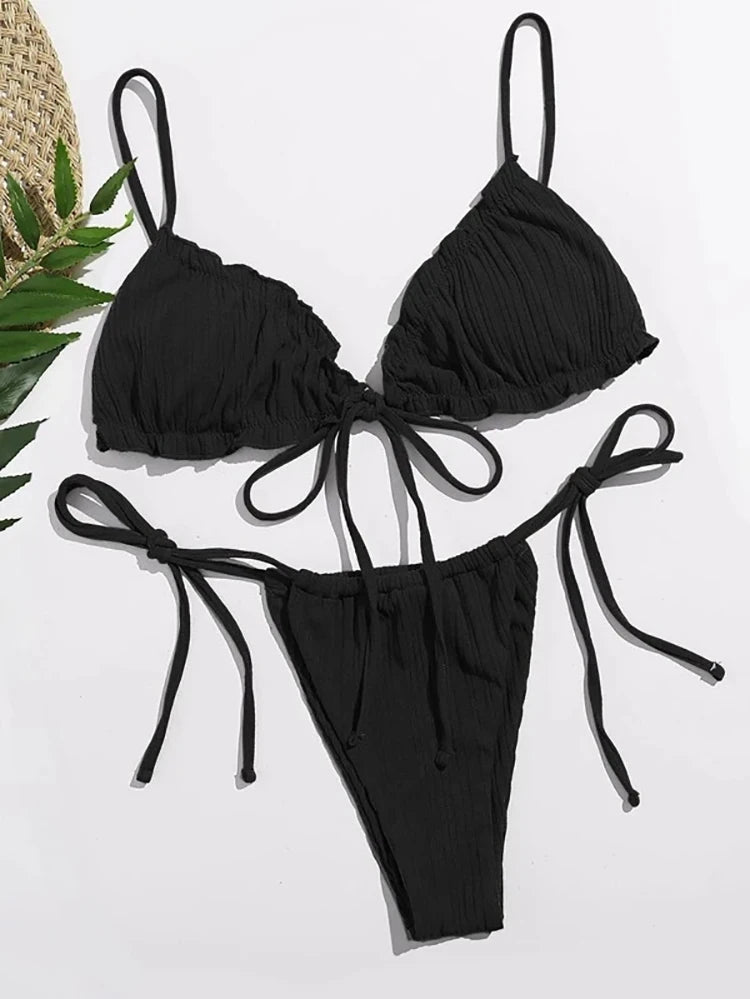 Sexy Bikini Swimsuit - Women Swimwear Two Piece Bandage Bikini Set With Push Up - ZOOMNSTORE