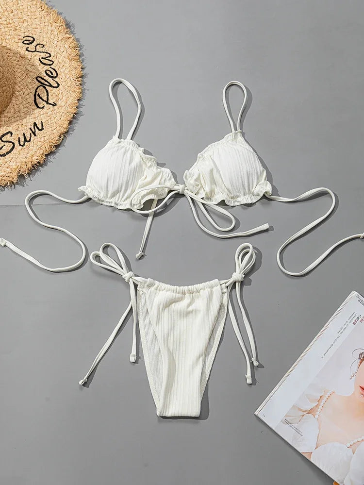 Sexy Bikini Swimsuit - Women Swimwear Two Piece Bandage Bikini Set With Push Up - ZOOMNSTORE