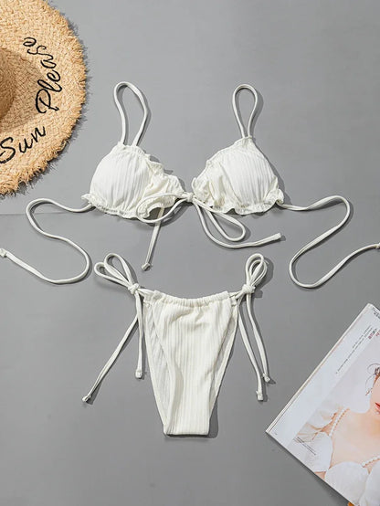 Sexy Bikini Swimsuit - Women Swimwear Two Piece Bandage Bikini Set With Push Up - ZOOMNSTORE