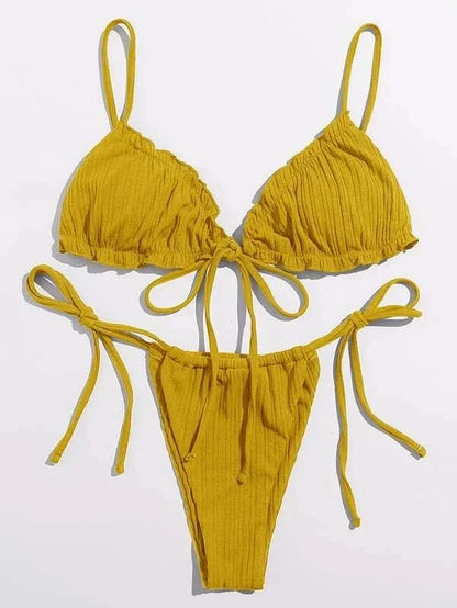 Sexy Bikini Swimsuit - Women Swimwear Two Piece Bandage Bikini Set With Push Up - ZOOMNSTORE