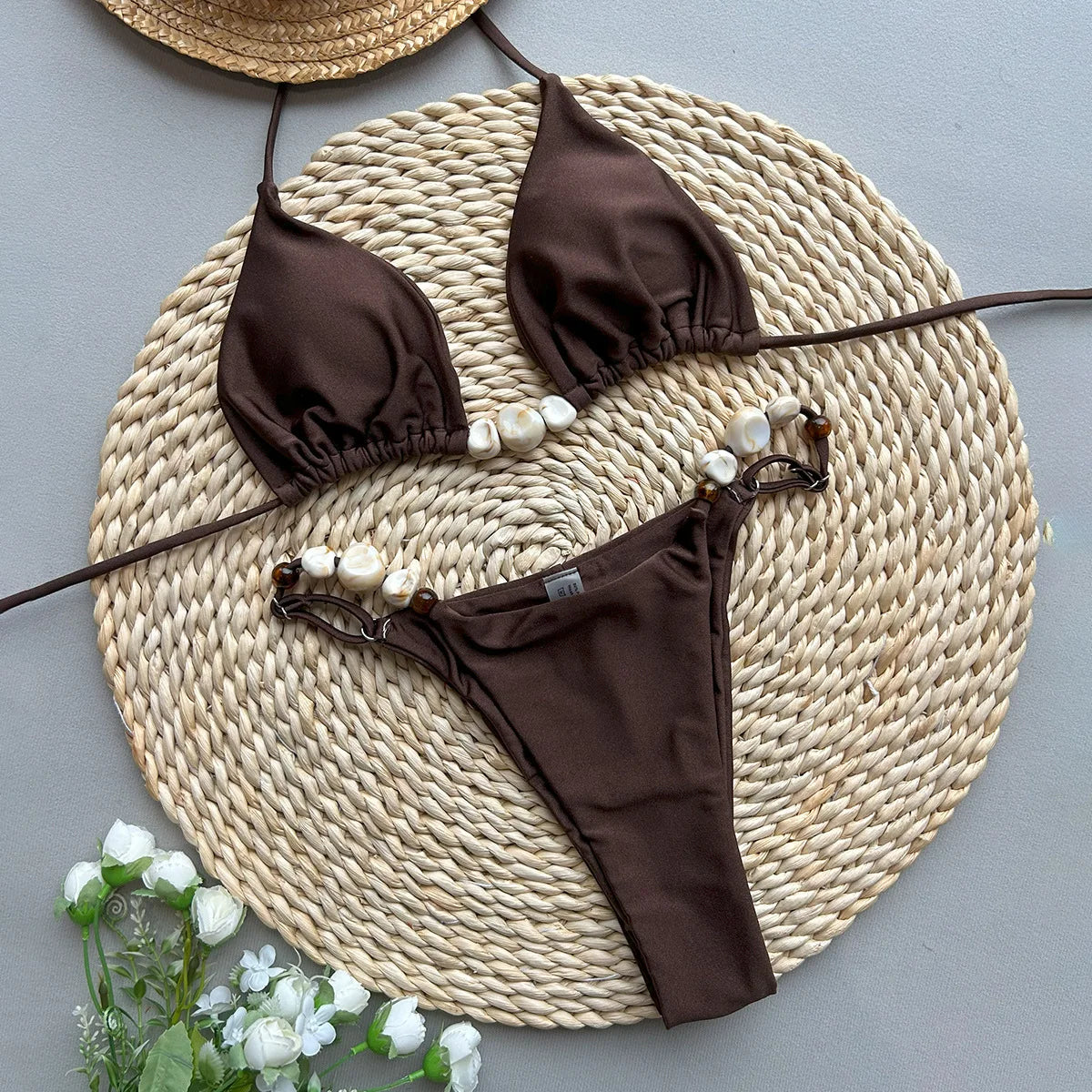 Sexy Bikini Swimsuit - Women's Two Piece Solid Color Split Bikini Design - ZOOMNSTORE
