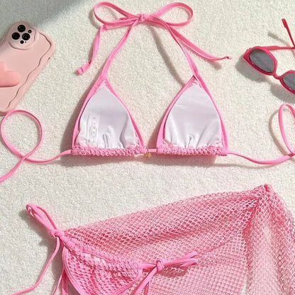 Three-Piece Womens Bikini Set - Sexy Beach Swimsuit for Pool  Sun - ZOOMNSTORE