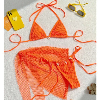 Three-Piece Womens Bikini Set - Sexy Beach Swimsuit for Pool  Sun - ZOOMNSTORE