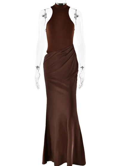 Sexy Black Maxi Dress - Women's Sleeveless High Waist Sheath Evening Gown - ZOOMNSTORE
