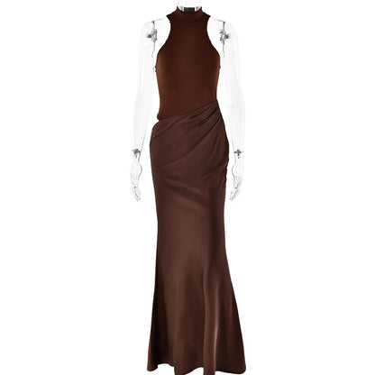 Sexy Black Maxi Dress - Women's Sleeveless High Waist Sheath Evening Gown - ZOOMNSTORE