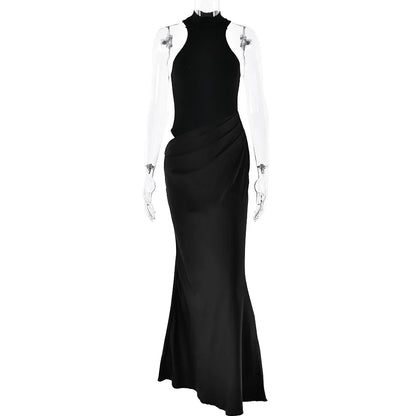 Sexy Black Maxi Dress - Women's Sleeveless High Waist Sheath Evening Gown - ZOOMNSTORE