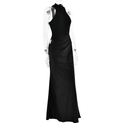 Sexy Black Maxi Dress - Women's Sleeveless High Waist Sheath Evening Gown - ZOOMNSTORE