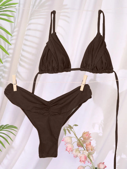 Solid Micro Bikini Set - Sexy Triangle Swimsuit for Women - ZOOMNSTORE