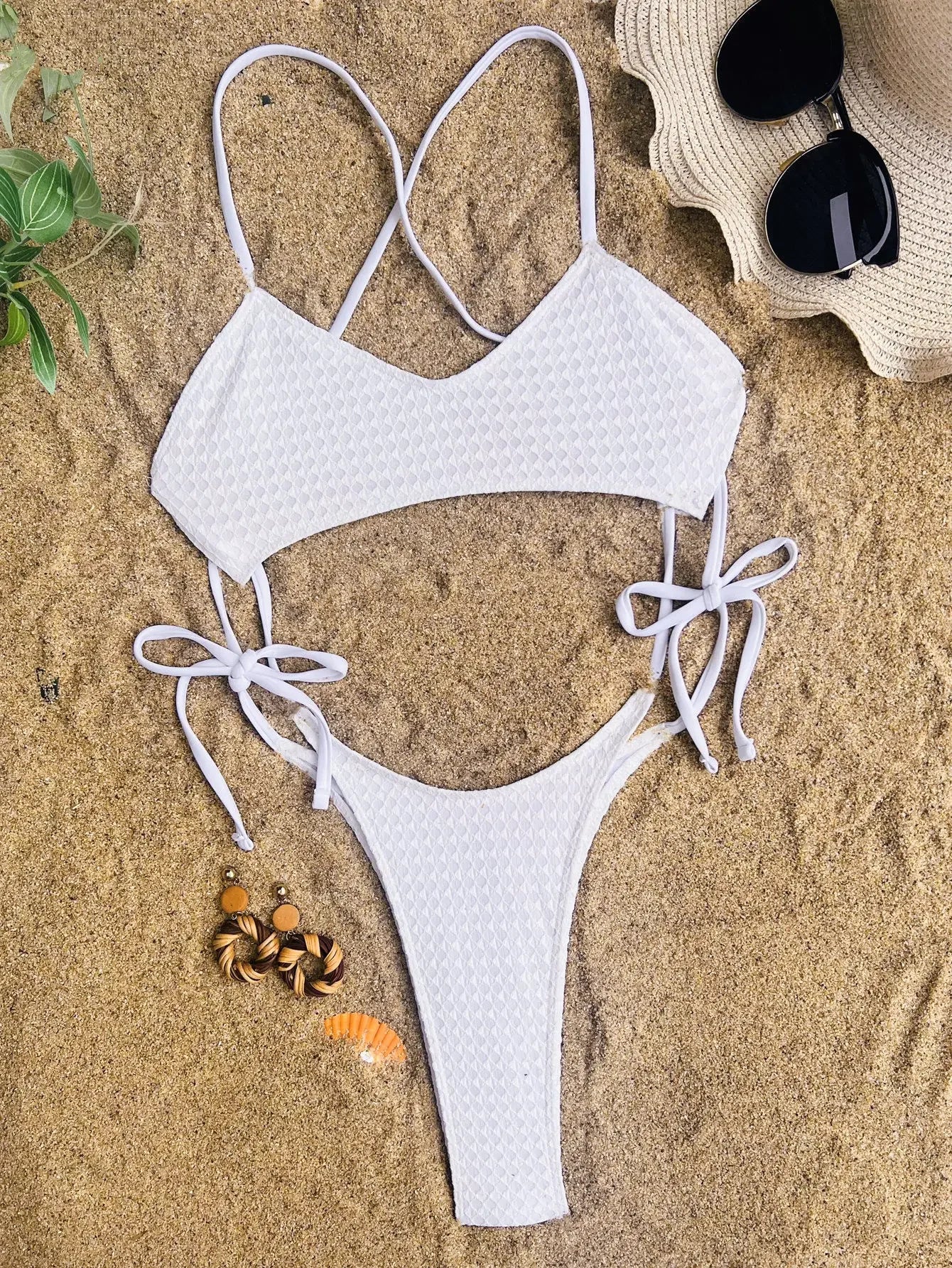 High Waist Backless One Piece Swimsuit - Sexy Hollow Tie Halter Bathing Suit - ZOOMNSTORE