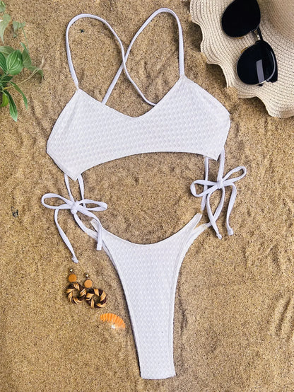High Waist Backless One Piece Swimsuit - Sexy Hollow Tie Halter Bathing Suit - ZOOMNSTORE