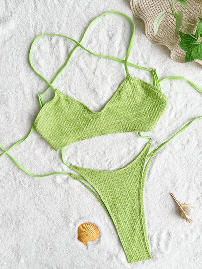 High Waist Backless One Piece Swimsuit - Sexy Hollow Tie Halter Bathing Suit - ZOOMNSTORE